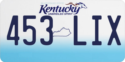 KY license plate 453LIX
