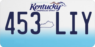 KY license plate 453LIY