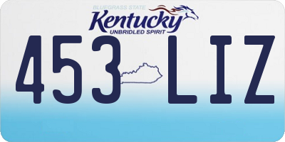 KY license plate 453LIZ