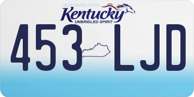 KY license plate 453LJD