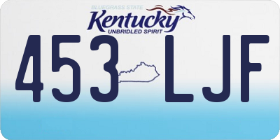 KY license plate 453LJF