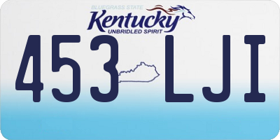 KY license plate 453LJI