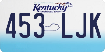 KY license plate 453LJK