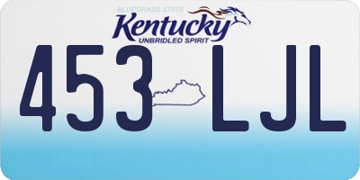 KY license plate 453LJL