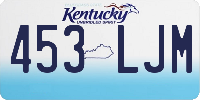 KY license plate 453LJM