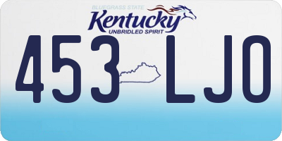 KY license plate 453LJO