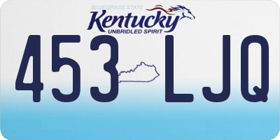 KY license plate 453LJQ