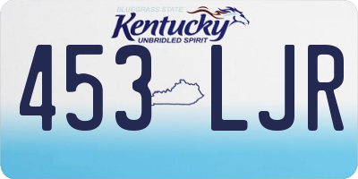 KY license plate 453LJR