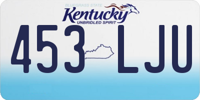 KY license plate 453LJU