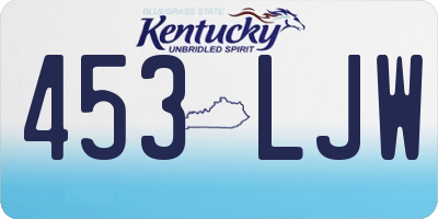 KY license plate 453LJW