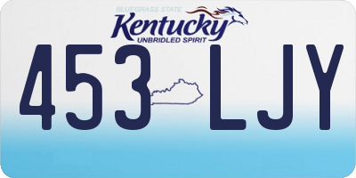 KY license plate 453LJY