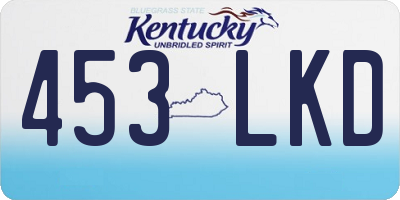 KY license plate 453LKD