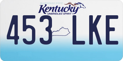 KY license plate 453LKE