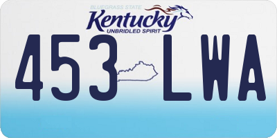 KY license plate 453LWA