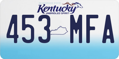 KY license plate 453MFA