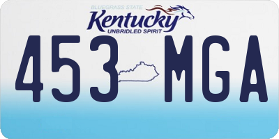 KY license plate 453MGA
