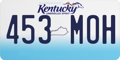 KY license plate 453MOH