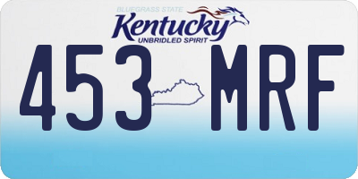 KY license plate 453MRF