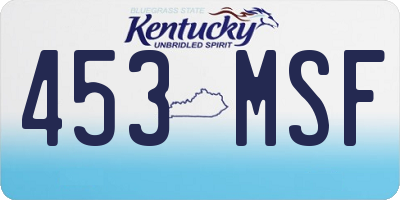 KY license plate 453MSF
