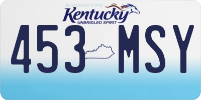 KY license plate 453MSY