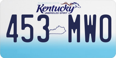 KY license plate 453MWO