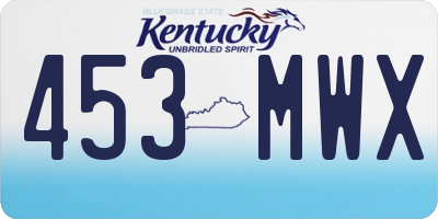 KY license plate 453MWX