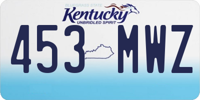 KY license plate 453MWZ