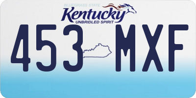 KY license plate 453MXF
