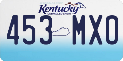 KY license plate 453MXO