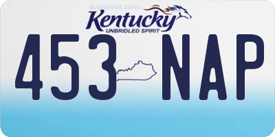 KY license plate 453NAP