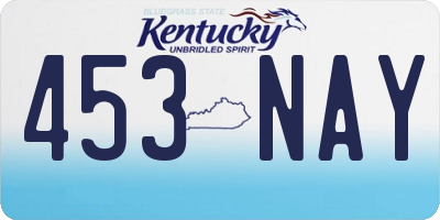 KY license plate 453NAY