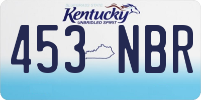 KY license plate 453NBR