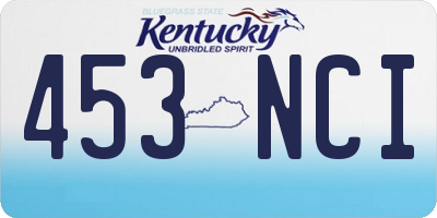 KY license plate 453NCI