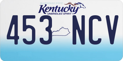 KY license plate 453NCV