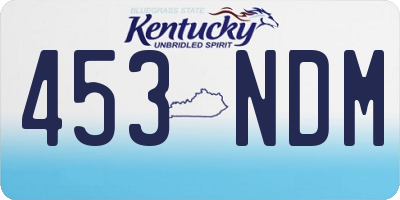 KY license plate 453NDM
