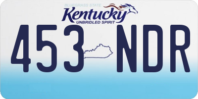 KY license plate 453NDR