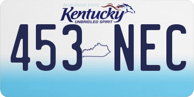 KY license plate 453NEC