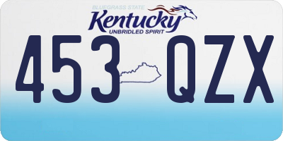 KY license plate 453QZX