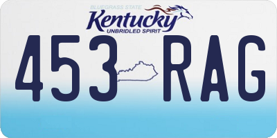 KY license plate 453RAG