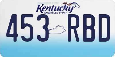 KY license plate 453RBD