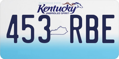 KY license plate 453RBE