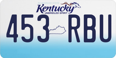KY license plate 453RBU