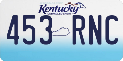 KY license plate 453RNC