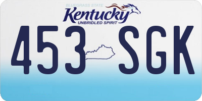 KY license plate 453SGK