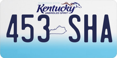 KY license plate 453SHA