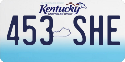KY license plate 453SHE
