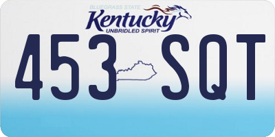 KY license plate 453SQT