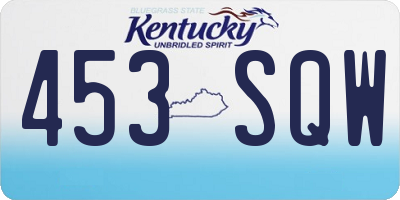KY license plate 453SQW