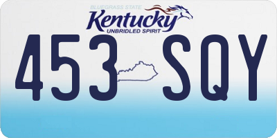 KY license plate 453SQY