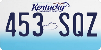 KY license plate 453SQZ